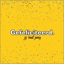 Tegeltje Gefeliciteerd confetti