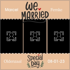 Tegeltje huwelijk - Met fotocollage