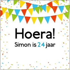 Tegeltje verjaardag hoera