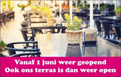 Terras en restaurant weer open