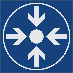 Trefpunt blauw tegel