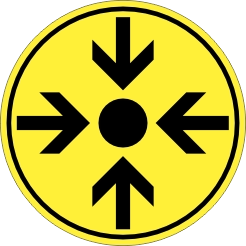Trefpunt sticker geel zwart