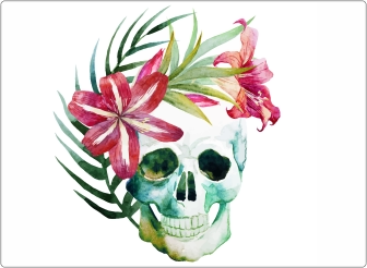 Tropical skull sticker 17 inch
