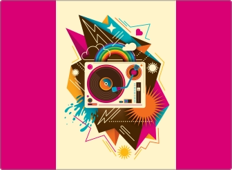 Turntable Pink sticker 17 inch