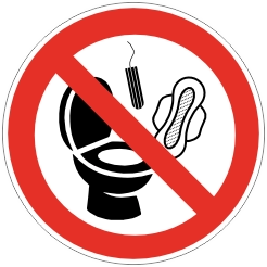 Verbod doorspoelen Sticker
