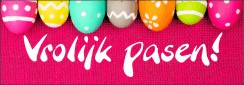 Vrolijk Pasen Roze Spandoek