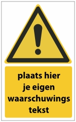 W001 Met waarschuwingstekst