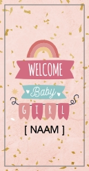 Welcome baby girl handdoek met naam