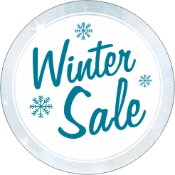 Winter Sale achter glas sticker