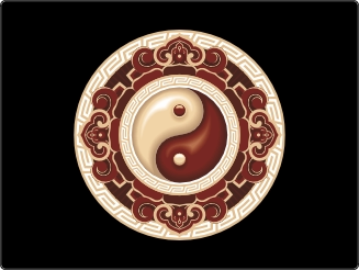Yin Yang laptop sticker 15 inch