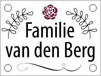 Zilver naambord botanisch