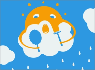 Zon illustratie sticker 17 inch