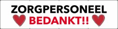 Zorgpersoneel bedankt spandoek